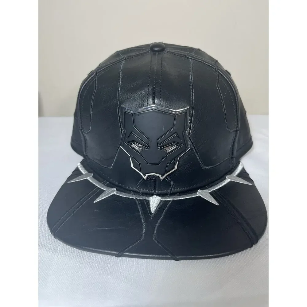 Cosplay!!! Faux Leather Marvel Black Panther Movie Fan Snapback Cap [Adjustable]